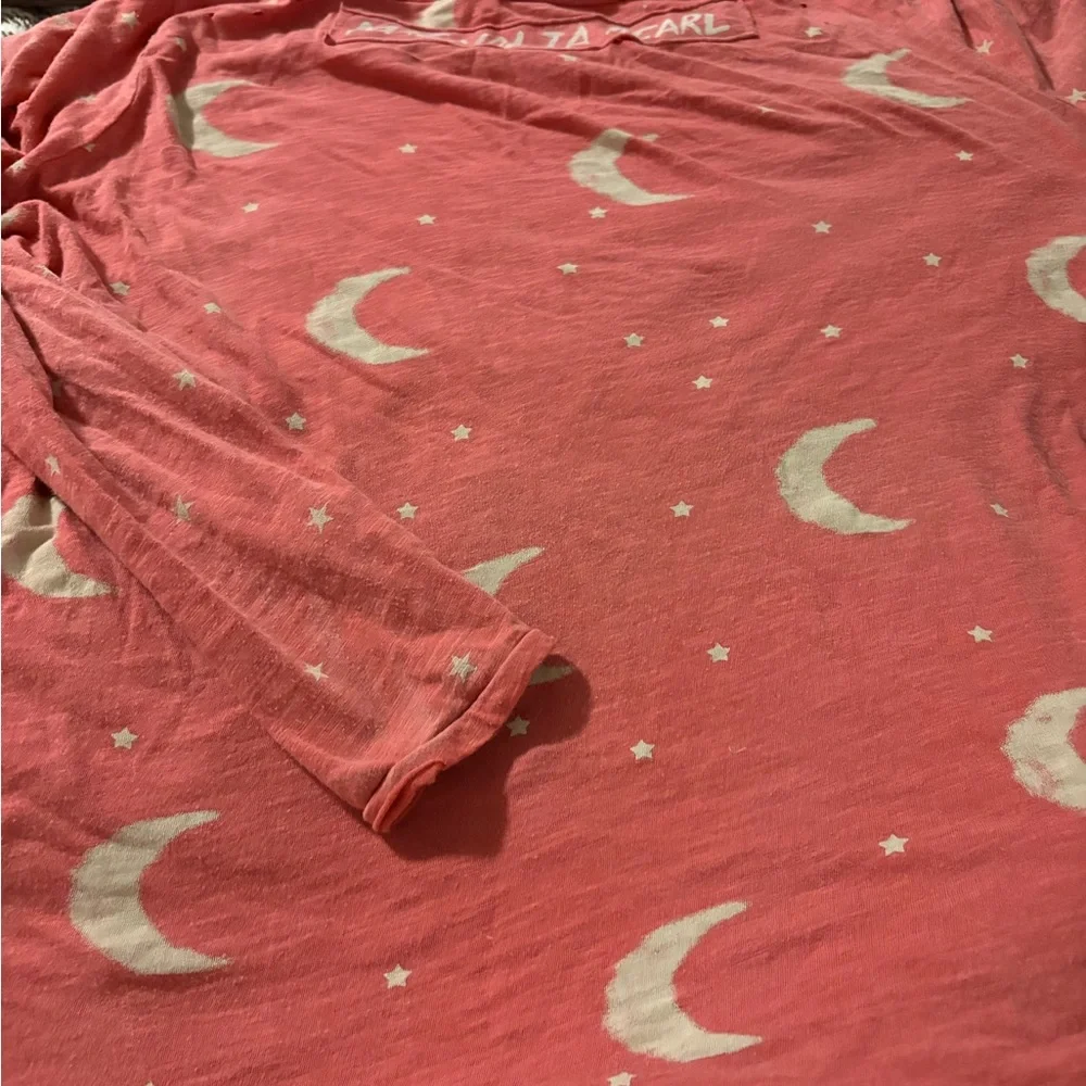 Magnolia Pearl Red Long Sleeve Tee with Star and Moon Design - Picture 2 of 3